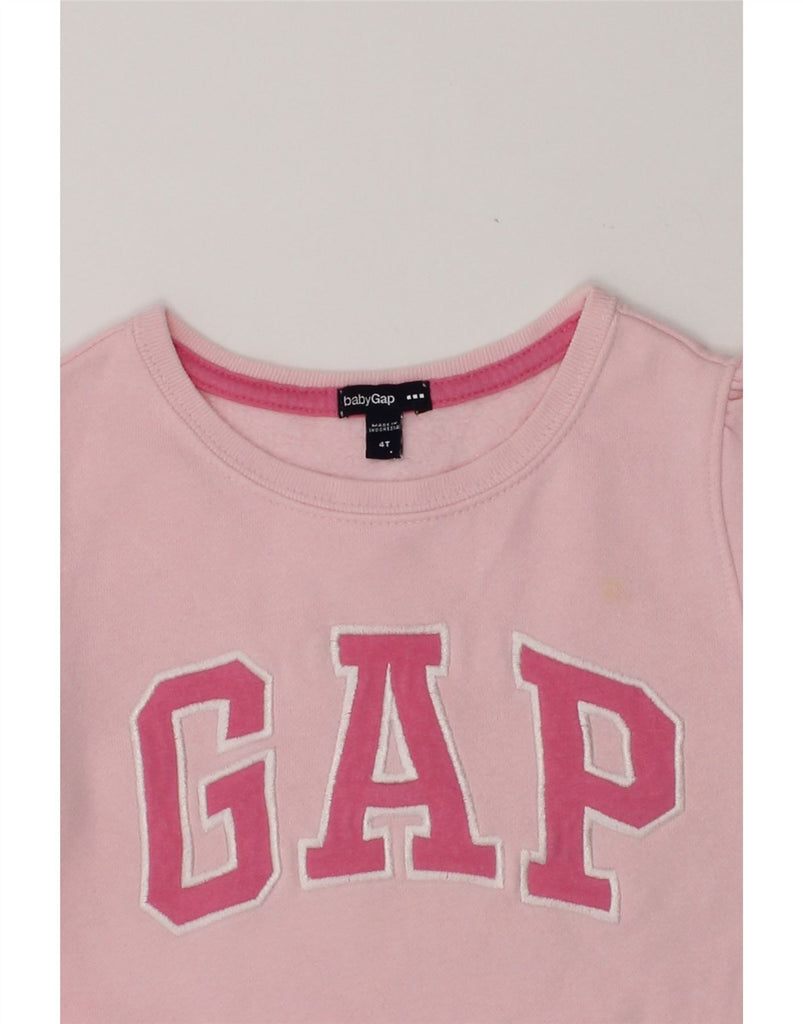 GAP Girls Graphic Sweatshirt Jumper 3-4 Years Pink Cotton | Vintage Gap | Thrift | Second-Hand Gap | Used Clothing | Messina Hembry 