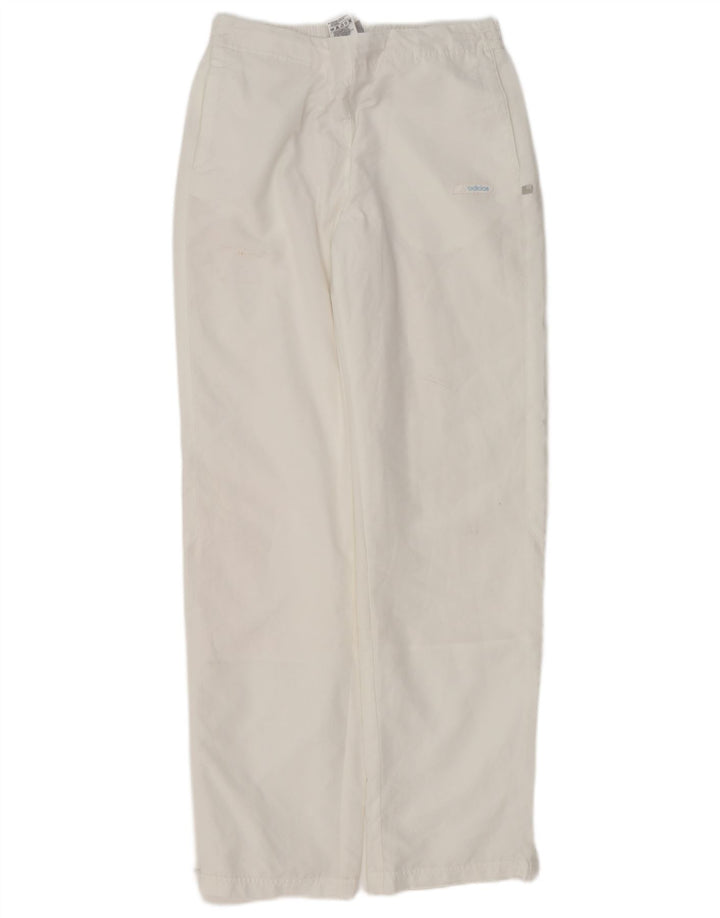 Adidas Womens Tracksuit Trousers UK 14 Large White Polyester