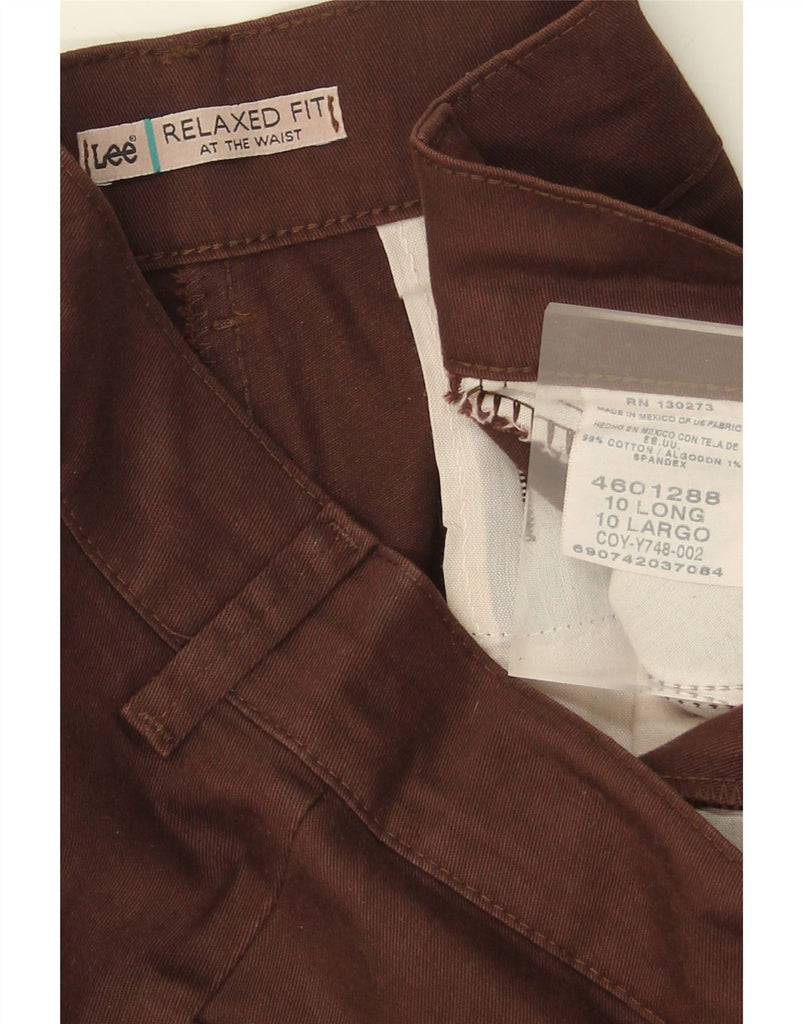 LEE Womens Relaxed Fit Straight Casual Trousers US 10 Large W34 L34 Brown Vintage Lee and Second-Hand Lee from Messina Hembry 