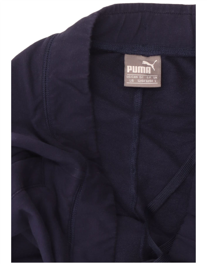 PUMA Mens Tracksuit Trousers Joggers Large  Navy Blue Cotton