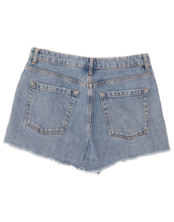 TOPSHOP Womens Distressed Denim Shorts UK 12 Medium W30 Blue Cotton