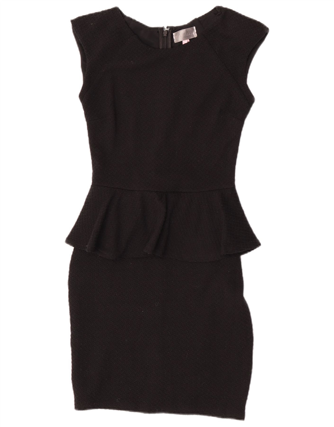 Lipsy Womens Peplum Dress UK 8 Small Black Polyester