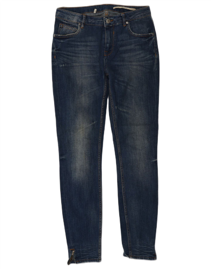 Zara Womens Mid Rise Slim Jeans W26 L29 Blue Cotton