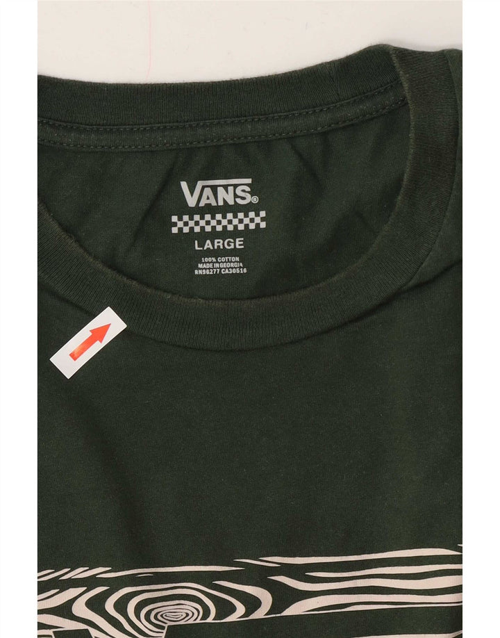 Vans Mens Graphic T-Shirt Top Large Green Cotton