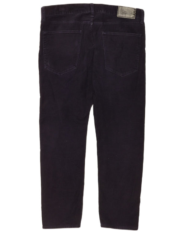 Marks & Spencer Mens Slim Fit Corduroy Trousers W34 L25 Navy Blue Cotton