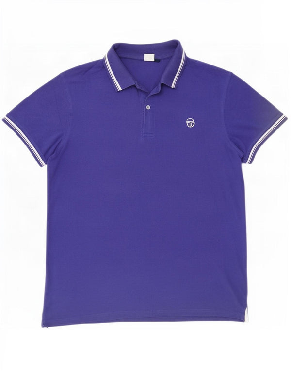 Sergio Tacchini Mens Polo Shirt XL Purple Cotton