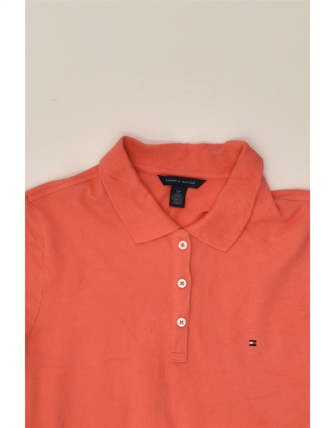 TOMMY HILFIGER Womens Polo Shirt UK 10 Small Red | Vintage Tommy Hilfiger | Thrift | Second-Hand Tommy Hilfiger | Used Clothing | Messina Hembry 