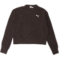 PUMA Womens Oversized Crop Sweatshirt Jumper UK 6 XS Black Vintage Puma and Second-Hand Puma from Messina Hembry 