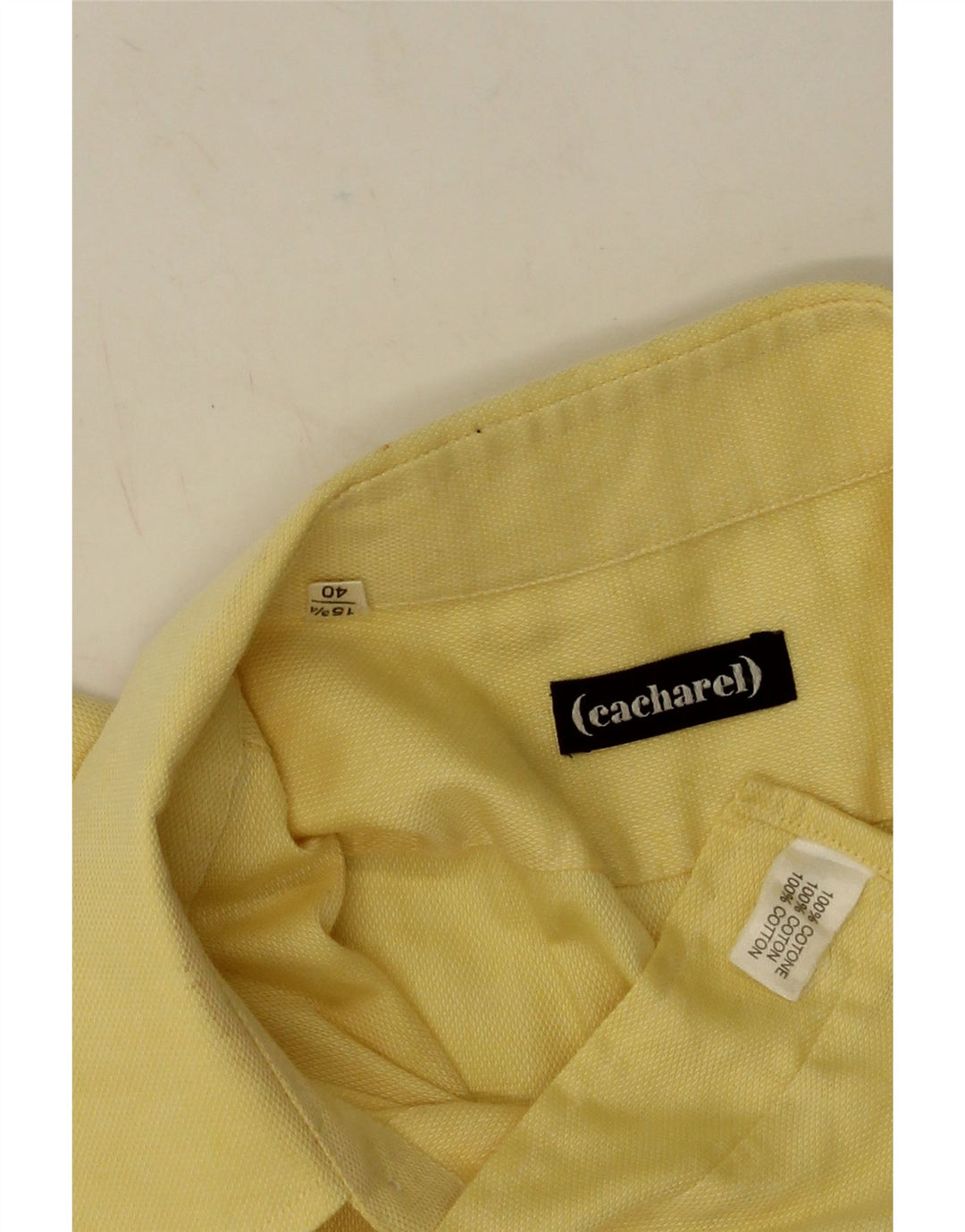 CACHAREL Mens Shirt Size 40 15 3/4 Medium Yellow Cotton