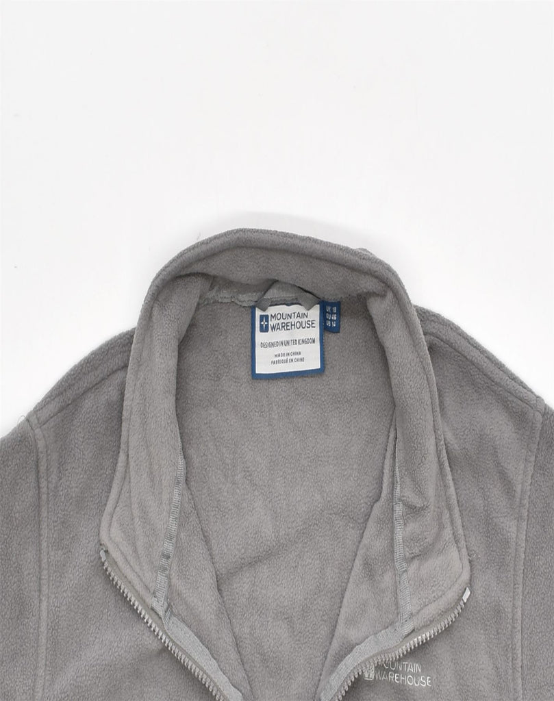 MOUNTAIN WAREHOUSE Womens Fleece Jacket UK 18 Small Grey Polyester | Vintage | Thrift | Second-Hand | Used Clothing | Messina Hembry 