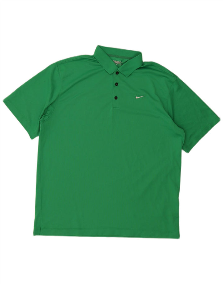 NIKE Mens Dri Fit Polo Shirt XL Green Polyester