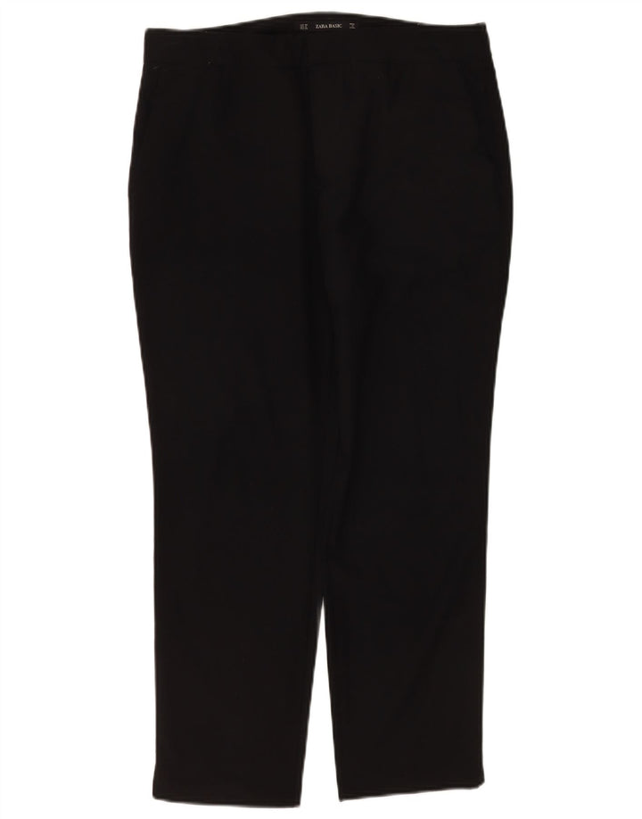Zara Womens Slim Chino Trousers EU 38 Small W28  L26 Black Polyester