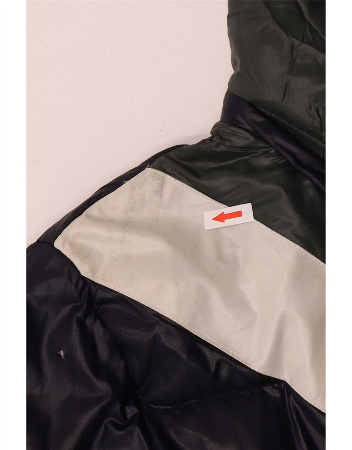 Armani Junior Boys Hooded Padded Jacket 15-16 Years Navy Blue Colourblock