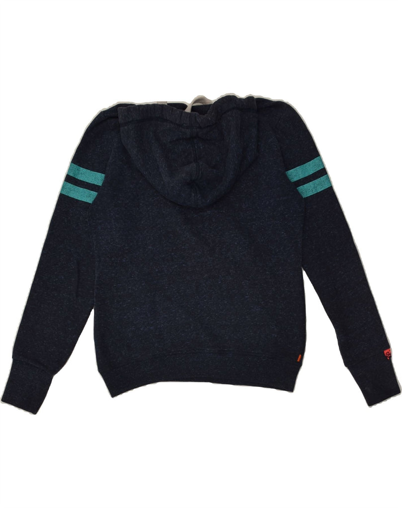 SUPERDRY Womens Classic Graphic Hoodie Jumper UK 10 Small Navy Blue Vintage Superdry and Second-Hand Superdry from Messina Hembry 