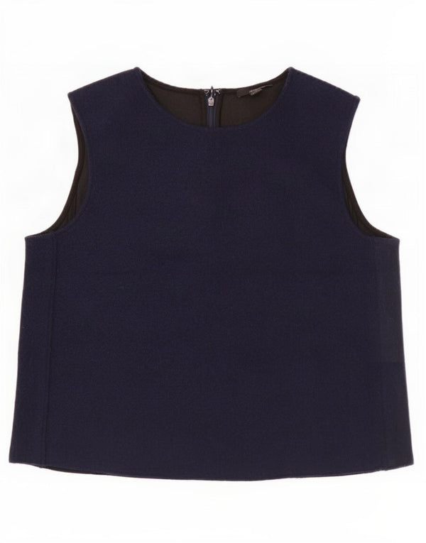 Cos Womens Sleeveless Blouse Top EU 38 Medium Navy Blue Wool