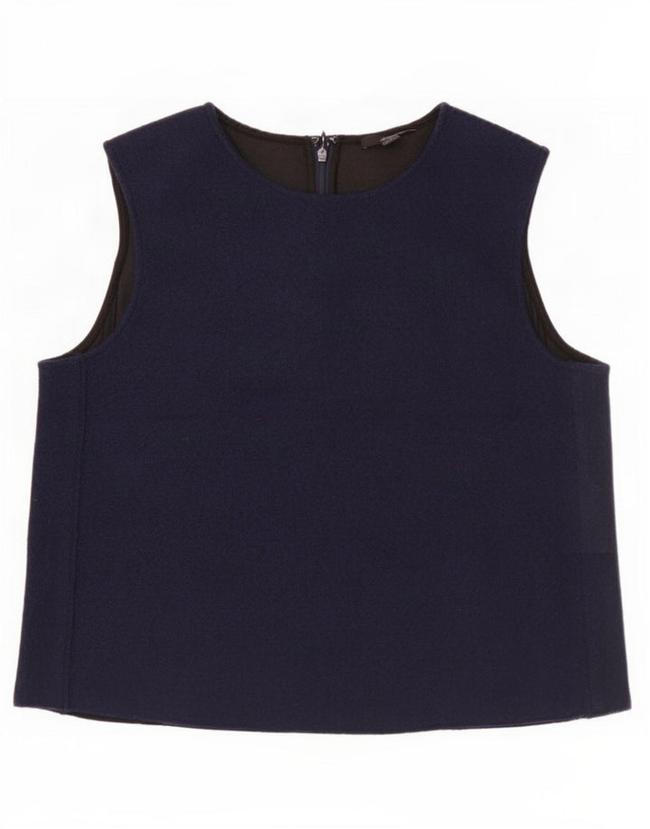 Cos Womens Sleeveless Blouse Top EU 38 Medium Navy Blue Wool