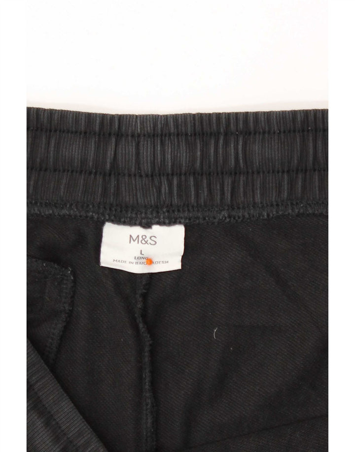 Marks & Spencer Mens Tracksuit Trousers Large Black Cotton