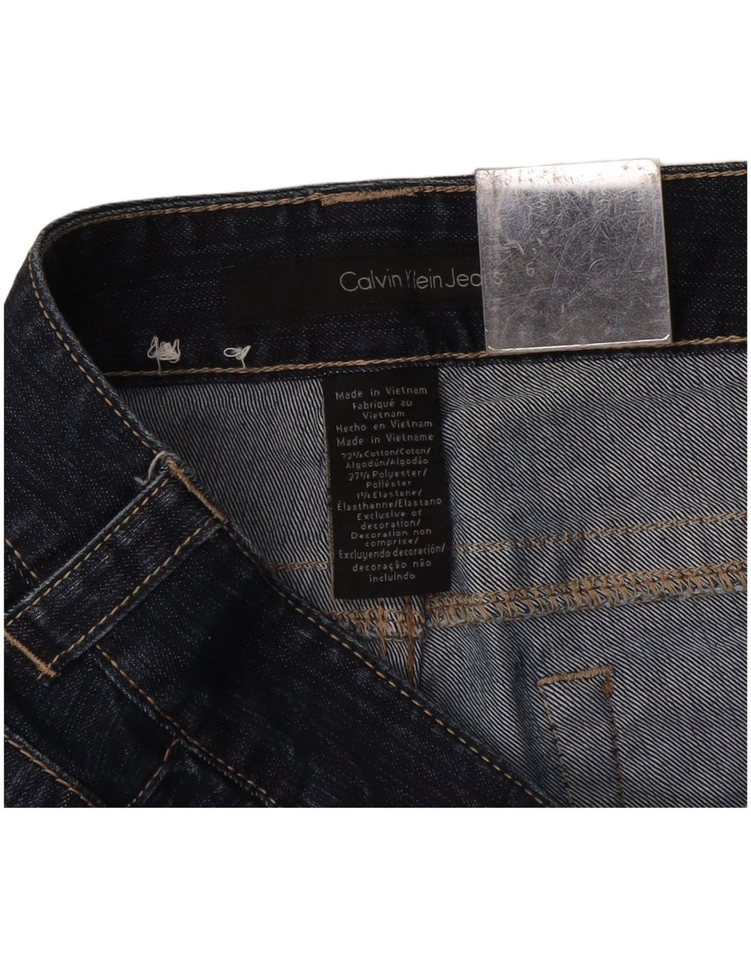 Calvin Klein Womens Flared Jeans US 6 Medium W30 L32 Navy Blue Cotton