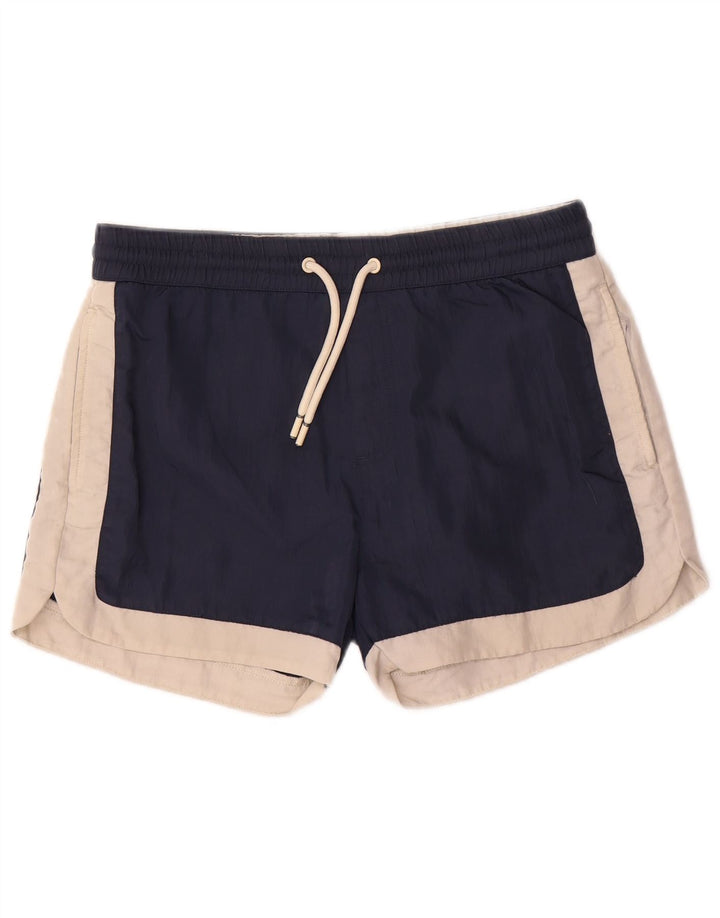 Reiss Mens Swimming Shorts Small Navy Blue Colourblock Polyester