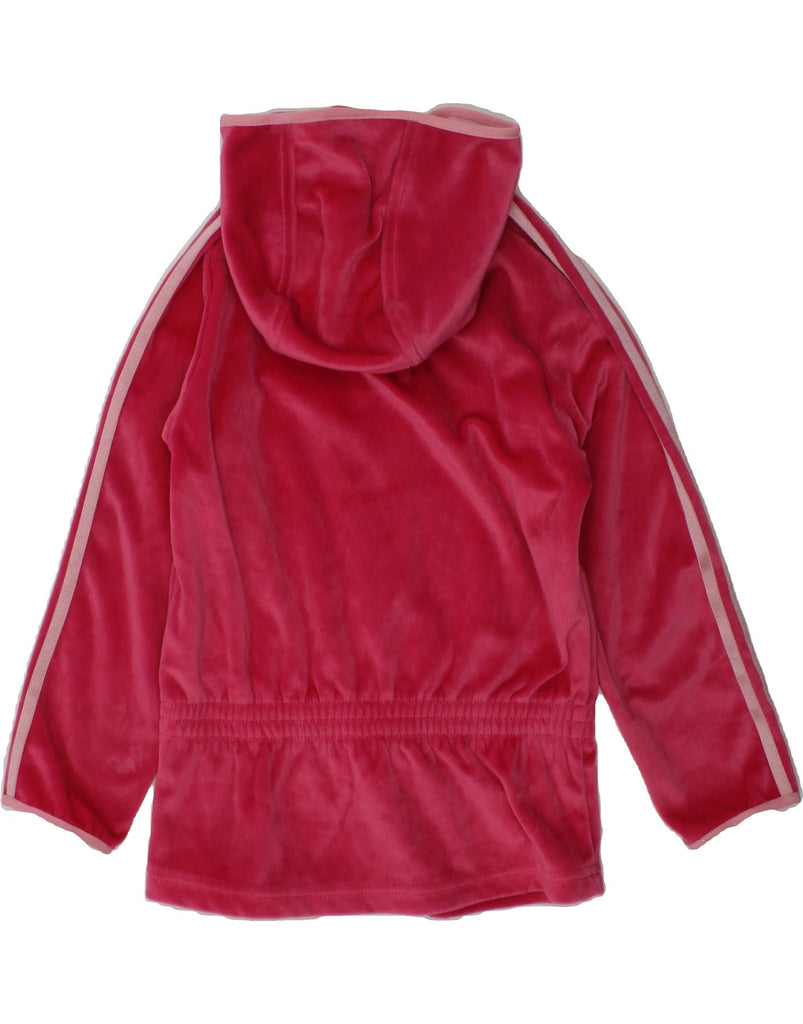 ADIDAS Girls Velour Zip Hoodie Sweater 3-4 Years Pink Polyester | Vintage Adidas | Thrift | Second-Hand Adidas | Used Clothing | Messina Hembry 