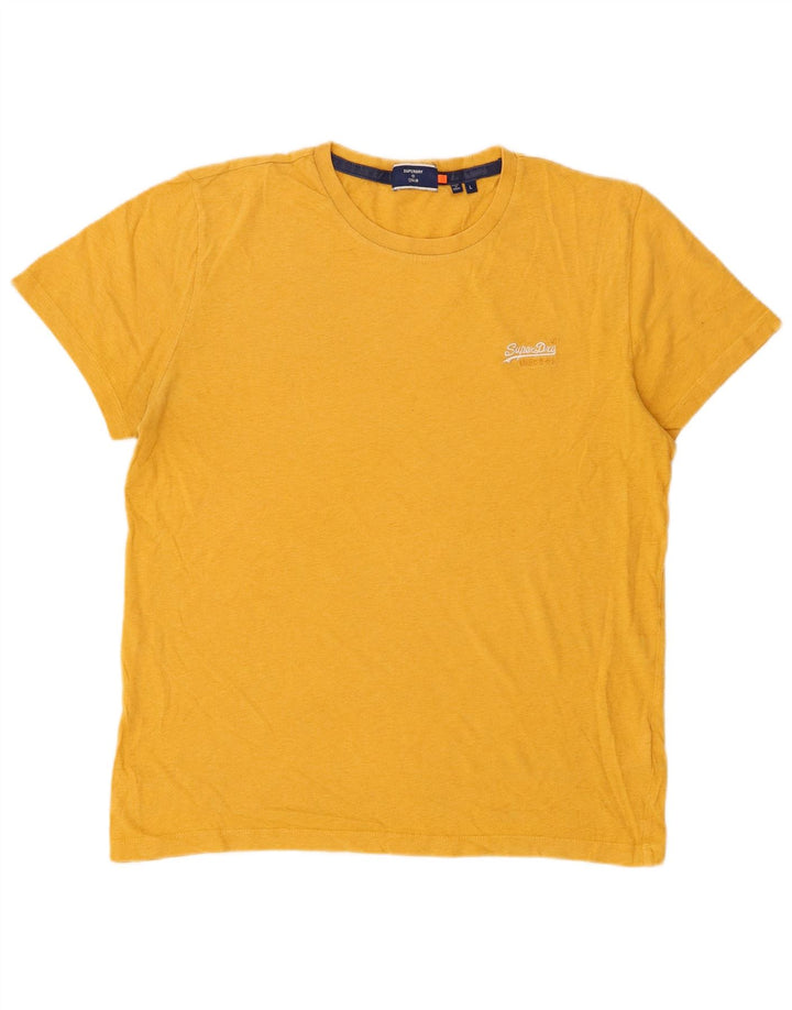 Superdry Mens T-Shirt Top Large Yellow