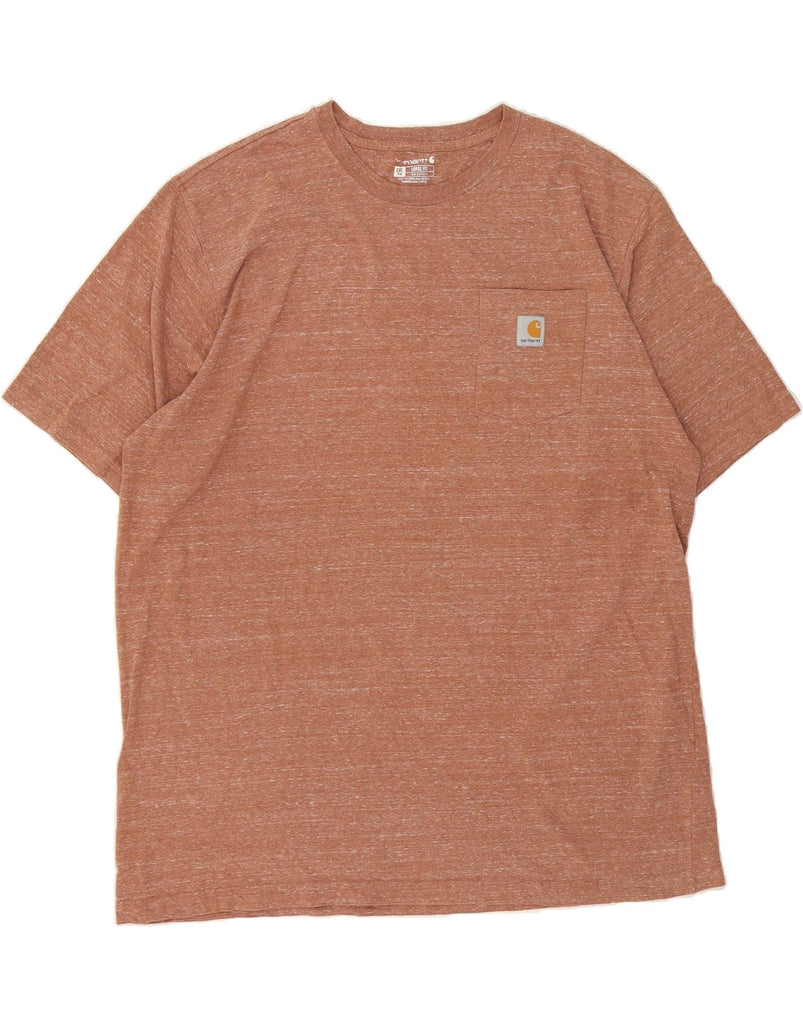 CARHARTT Mens Loose Fit T-Shirt Top 2XL Pink Flecked Cotton Vintage Carhartt and Second-Hand Carhartt from Messina Hembry 