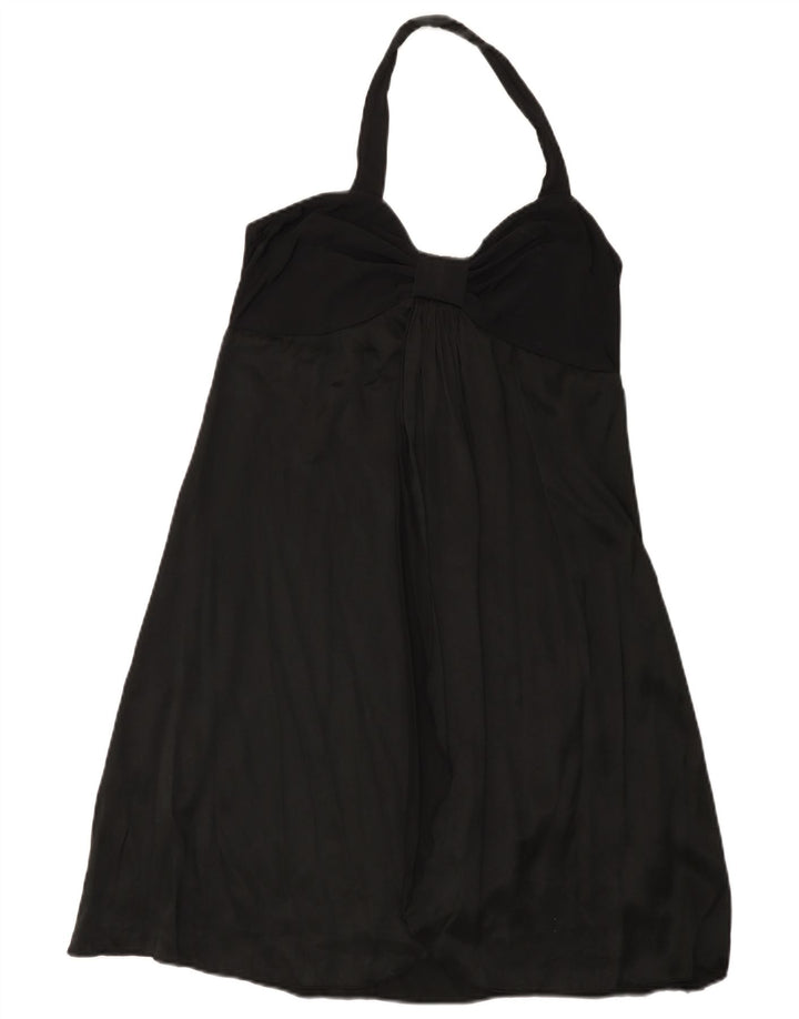 Guess By Marciano Womens Halter Dress IT 46 Large Black Silk