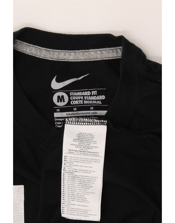NIKE Mens Standard Fit Graphic T-Shirt Top Medium Black Cotton Vintage Nike and Second-Hand Nike from Messina Hembry 