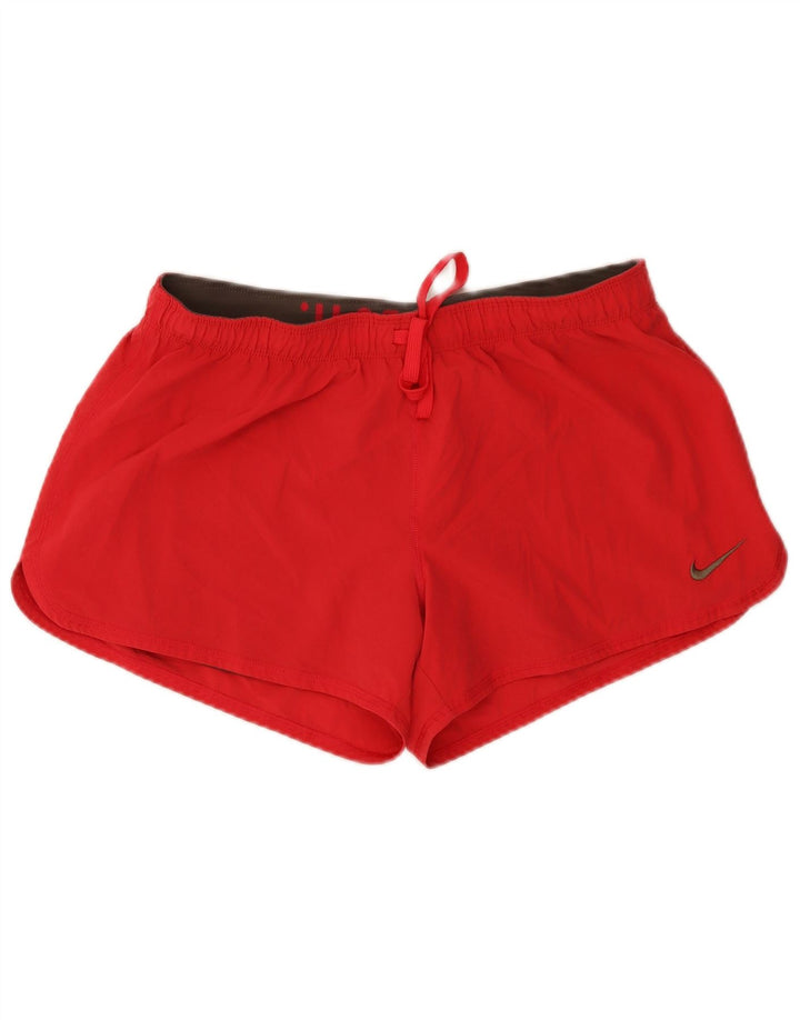 NIKE Womens Dri Fit Sport Shorts UK 16 Large  Red Polyester