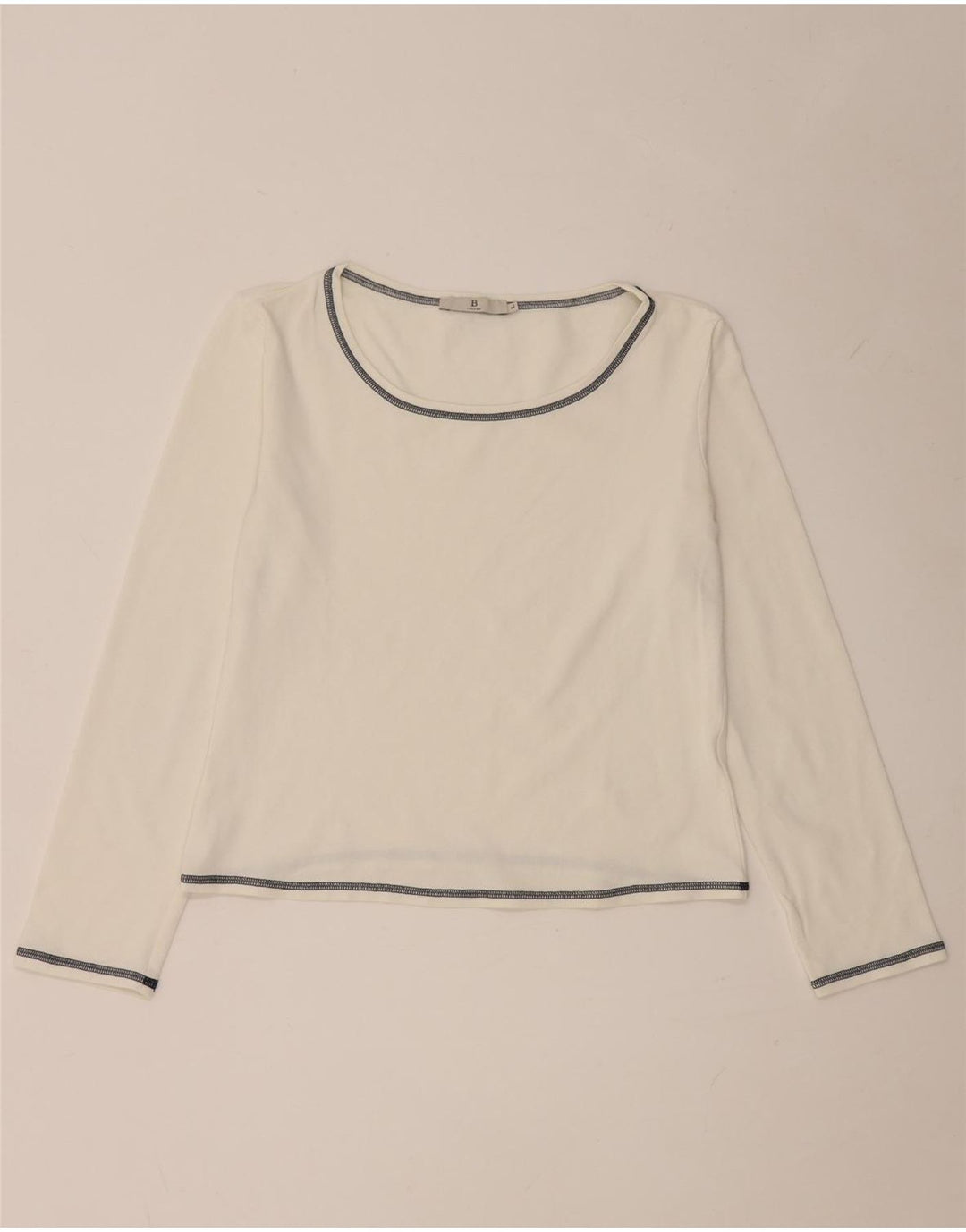 i Blues Womens Crop Top Long Sleeve UK 14 Large White