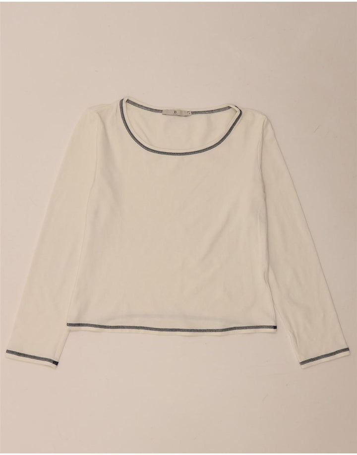 i Blues Womens Crop Top Long Sleeve UK 14 Large White