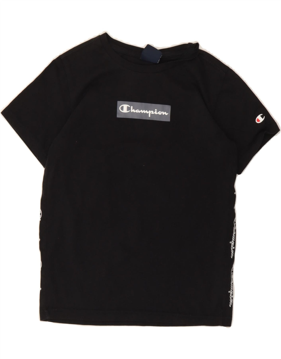 CHAMPION Boys Graphic T-Shirt Top 9-10 Years Medium Black Cotton Vintage Champion and Second-Hand Champion from Messina Hembry 