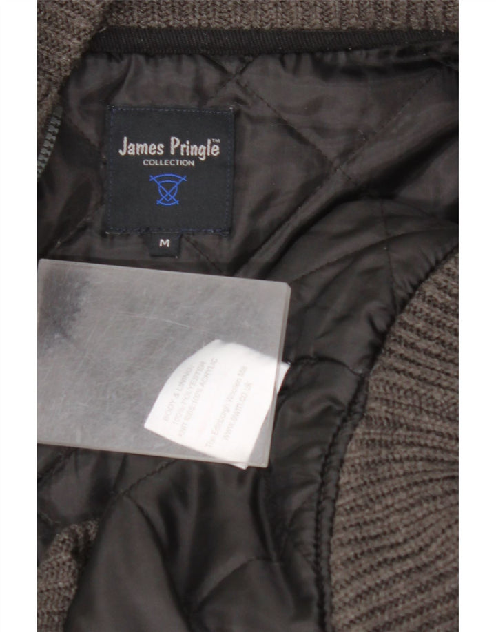 JAMES PRINGLE Mens Fleece Gilet UK 38 Medium Grey Polyester