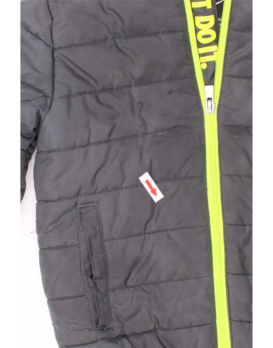 Nike Boys Hooded Padded Jacket 3-4 Years Grey Polyester