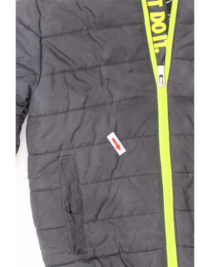 Nike Boys Hooded Padded Jacket 3-4 Years Grey Polyester