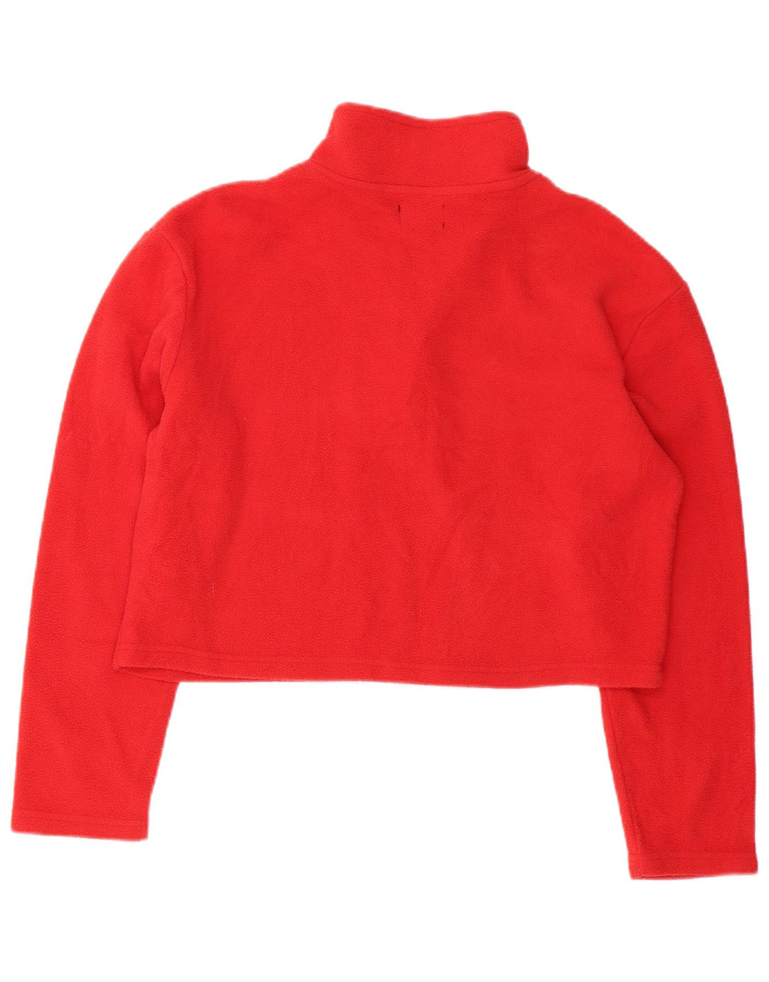 Fila Womens Crop Zip Neck Fleece Jumper UK 16 Large Red Polyester