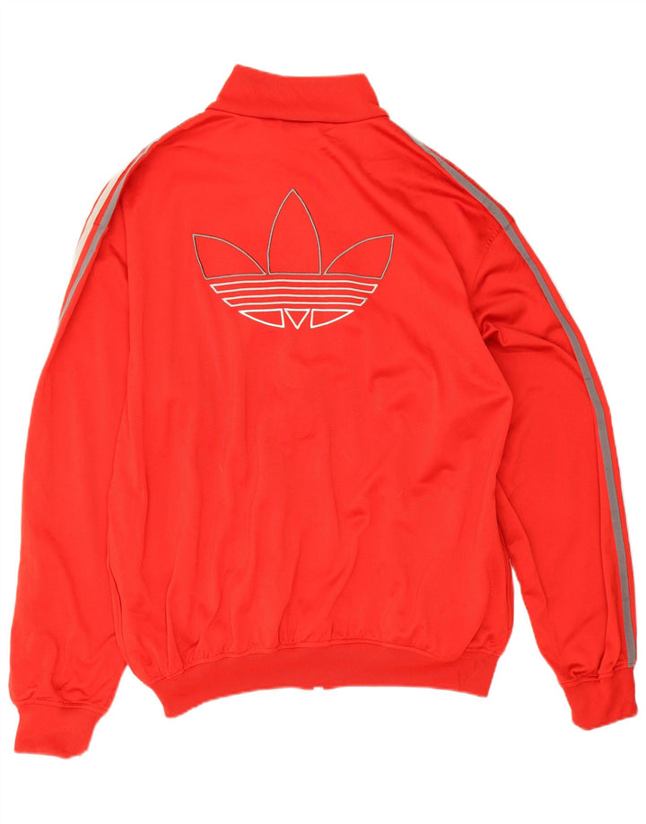 Adidas Mens Graphic Tracksuit Top Jacket Large Red Polyester