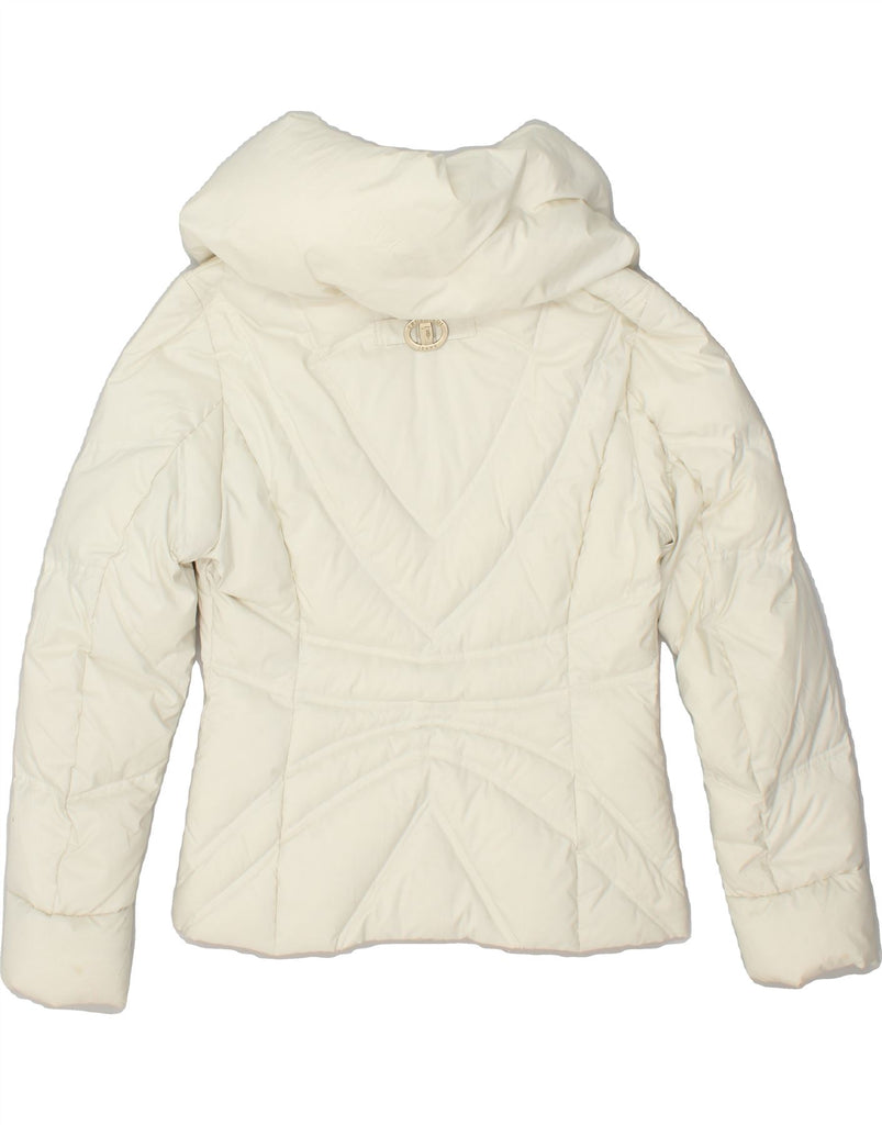 TRUSSARDI Womens Padded Jacket IT 42 Medium White Polyester | Vintage Trussardi | Thrift | Second-Hand Trussardi | Used Clothing | Messina Hembry 