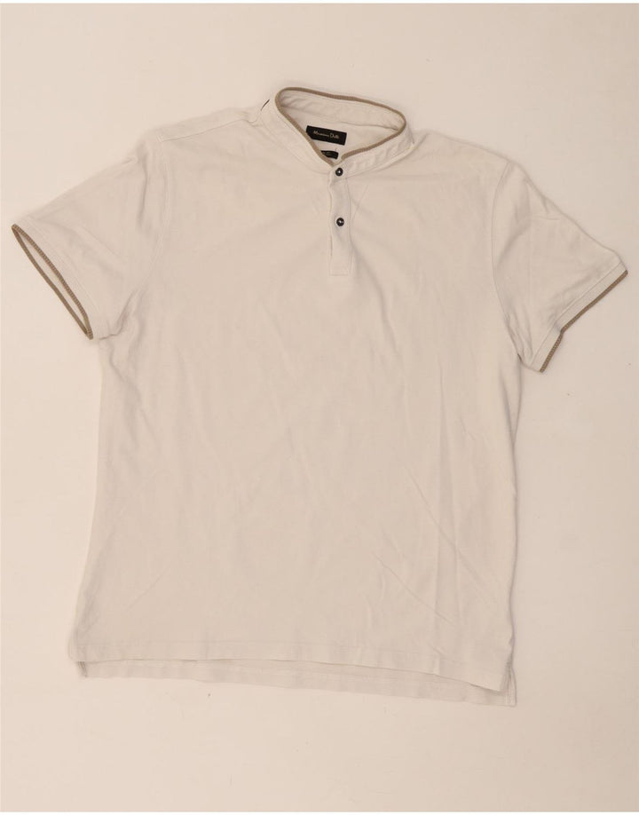 MASSIMO DUTTI Mens Casual Fit Polo Shirt XL White