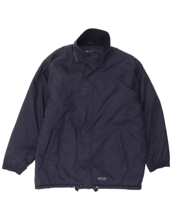 Champion Mens Windbreaker Jacket UK 38 Medium Navy Blue Polyamide