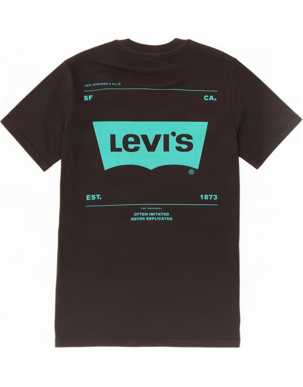 Levi's Womens Graphic T-Shirt Top UK 6 XS Black Cotton