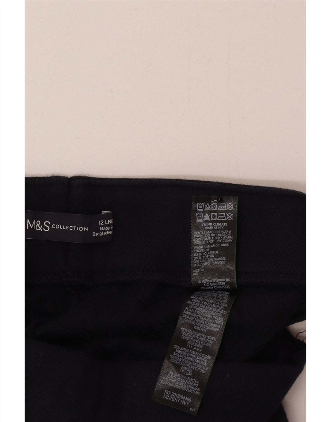 Marks & Spencer Womens Leggings UK 12 Medium  Navy Blue Polyester