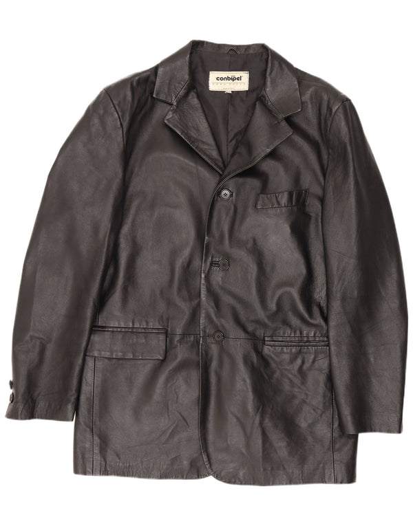 Conbipel Mens Leather Jacket IT 52 Large Black