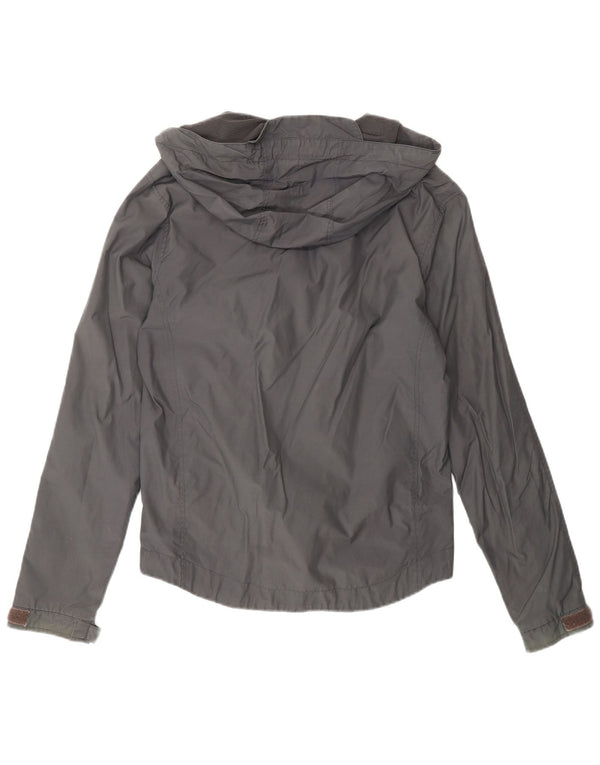 Lyle & Scott Mens Hooded Rain Jacket UK 36 Small Grey Nylon