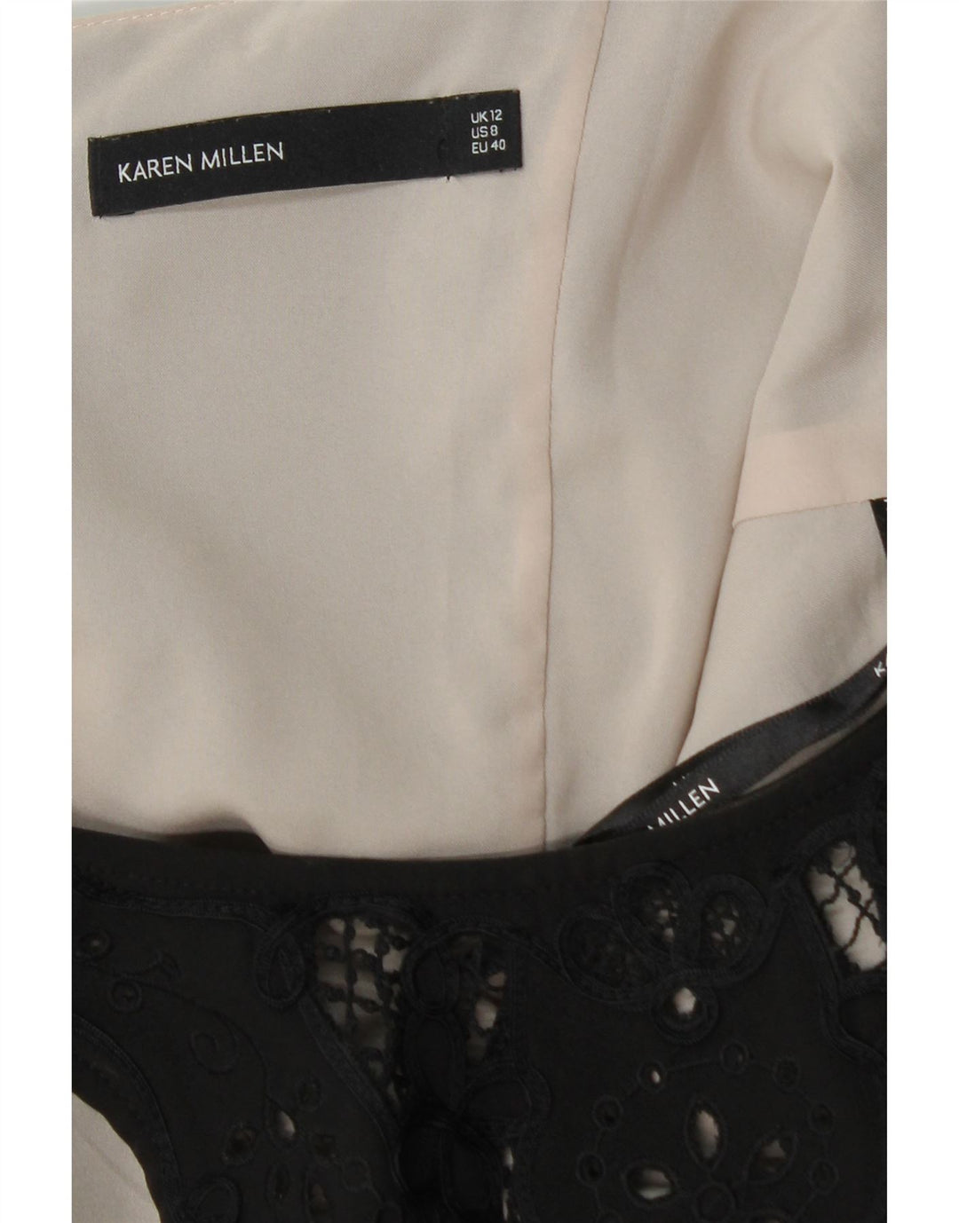 KAREN MILLEN Womens Sleeveless Bodycon Dress UK 12 Medium Black Polyester