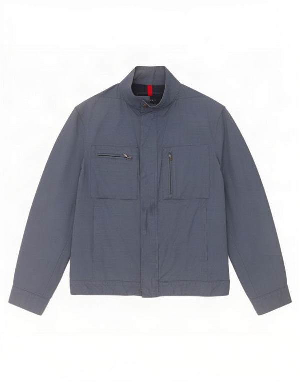 Trussardi Mens Utility Jacket IT 48 Medium Navy Blue Polyamide