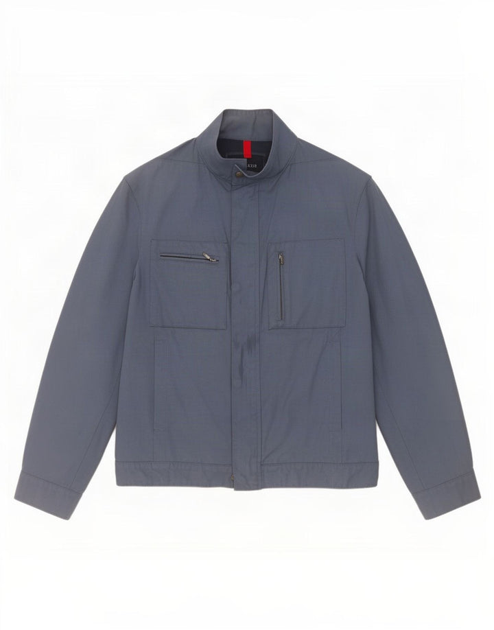 Trussardi Mens Utility Jacket IT 48 Medium Navy Blue Polyamide