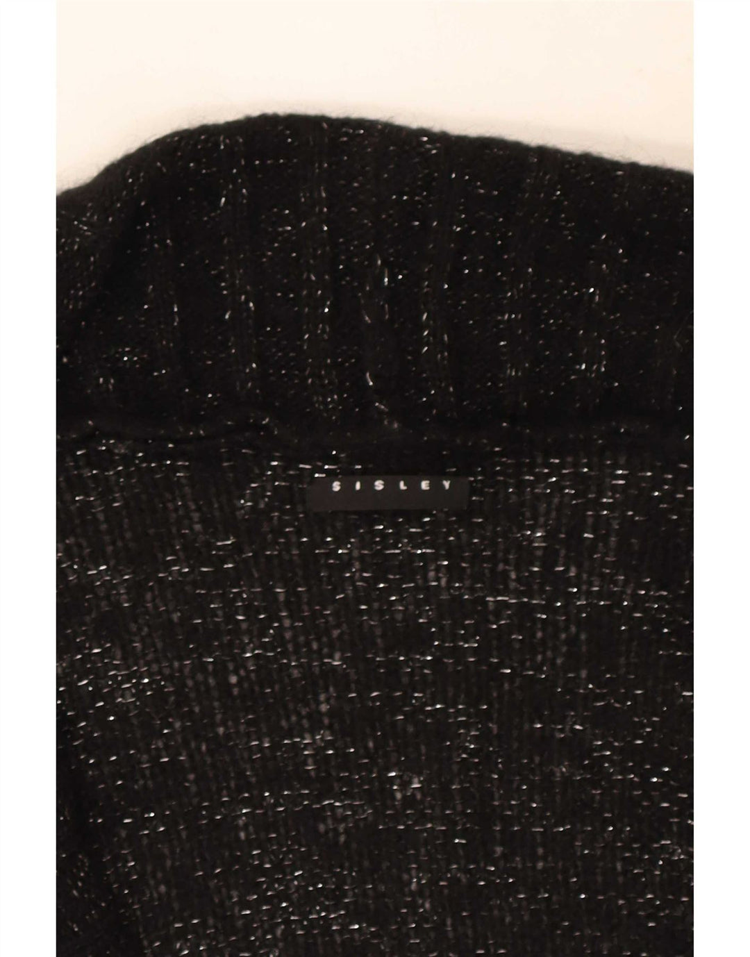 Sisley Womens Cardigan Sweater UK 14 Medium Black Flecked