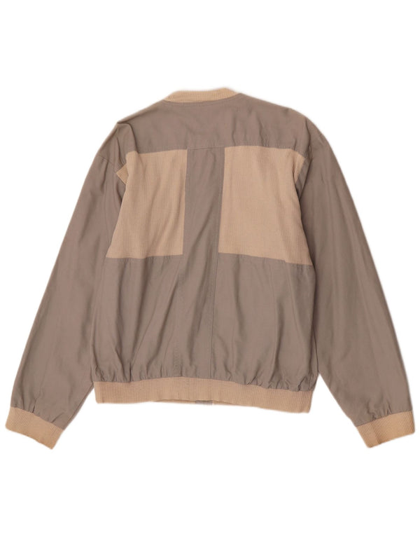 Vintage Mens Bomber Jacket UK 40 Large Grey Colourblock