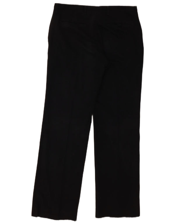 Zara Mens Straight Chino Trousers EU 42 Large W32 L32 Black Polyester